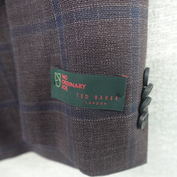 Ted Baker No Ordinary Joe London Purple Plaid Suit Jacket 40R - Picture 10 of 14